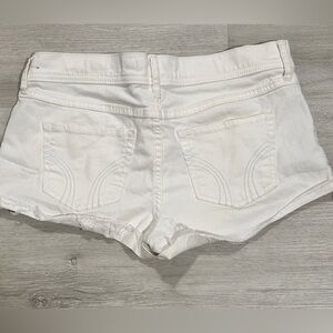 Hollister white denim cut off jean short shorts frayed hem size 29
